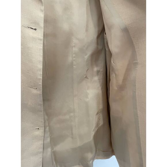 Spiegel Vintage 100% Linen Tan Blazer Coat Size Medium - Picture 5 of 6